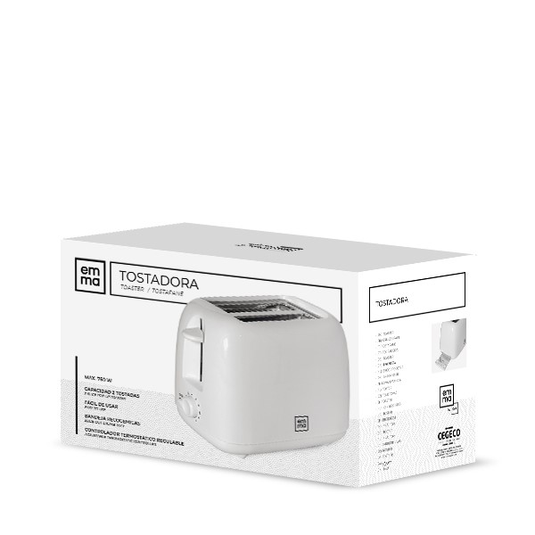 Emma Tostador Blanco 750W 28x17 cm GB1K6 - Imagen 2