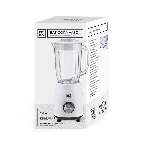 Emma Batidora Vaso Blanca 350W 1,2L - Imagen 2