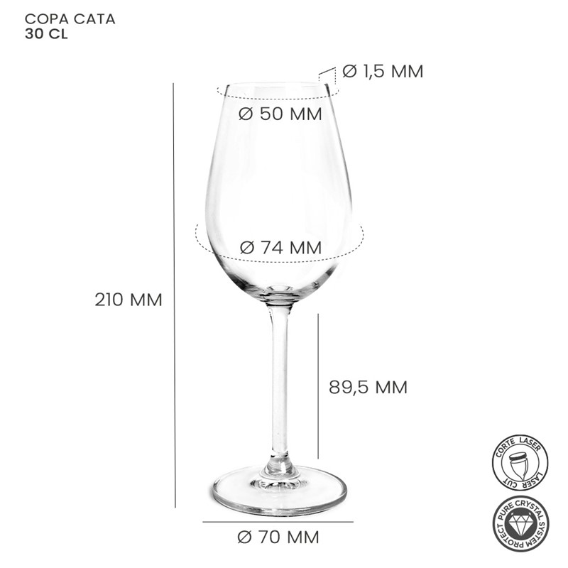 Juego de 6 Alar Copa Degustación Cata 30cl - Imagen 3
