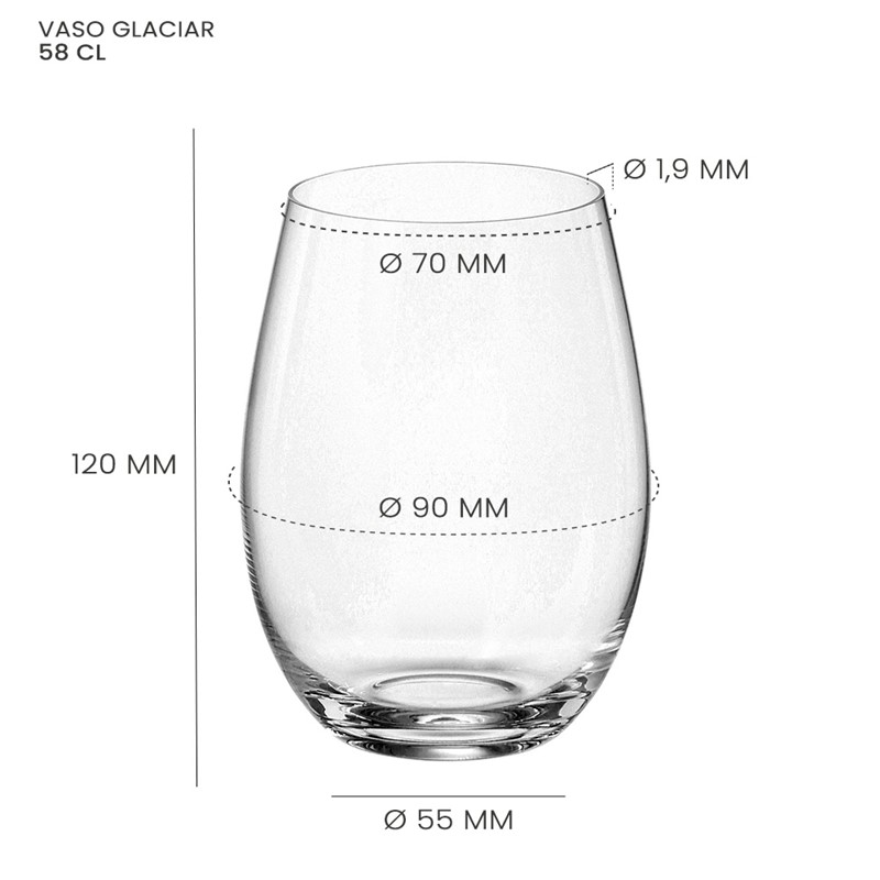 Juego de 6 Alar Vaso Glaciar 58cl - Imagen 6